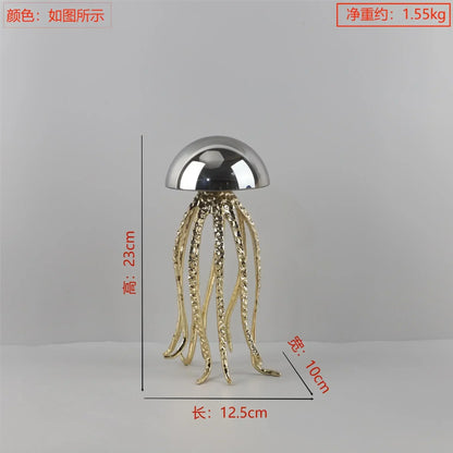 DecorBites™ Crystal Jellyfish Sculpture - Marine Organism Figurine for Home Decor