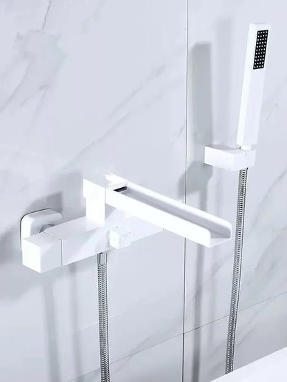 DecorBites™ Brushed Gold Wall Mounted Waterfall Bathtub Shower Set Mixer Tap