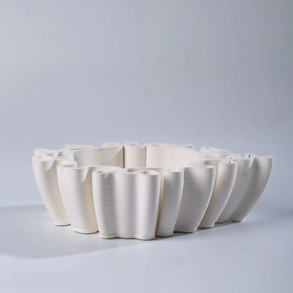 ديكور بايتس™ - منحوتة أصيص زهور سيراميكية هندسية لديكور المنزل