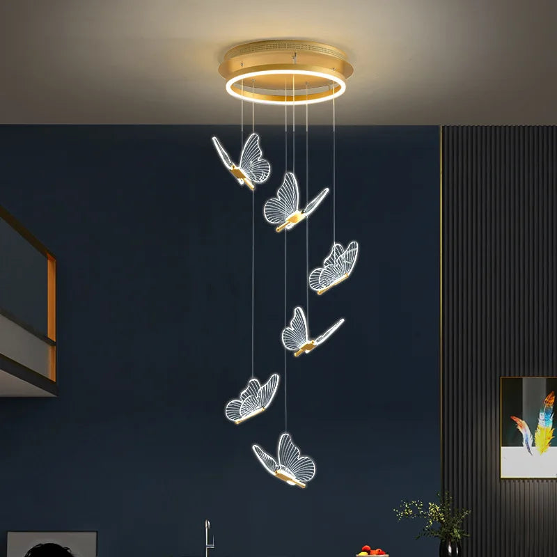 Luces colgantes de mariposa LED Gold™ Decorbites para escaleras de casa, sala de estar, dormitorios, candelabros
