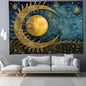 Decobites Sun & Moon Starry Sky Tapestry: Nordic Home Decor Wall Hanging & Picnic Mat