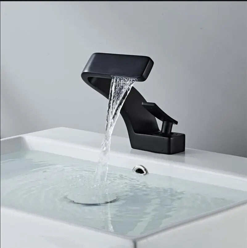 DecorBites™ Basin Faucet - Modern Black Brushed Gold Bathroom Mixer Tap Hot Cold Sink