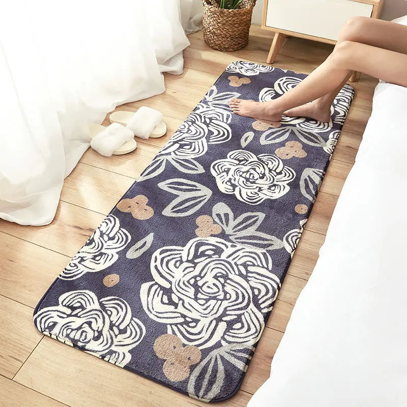 Decobites Cozy Faux Lamb Wool Bedside Rug for Bedroom Decor Anti-Slip Soft Living Room Carpet