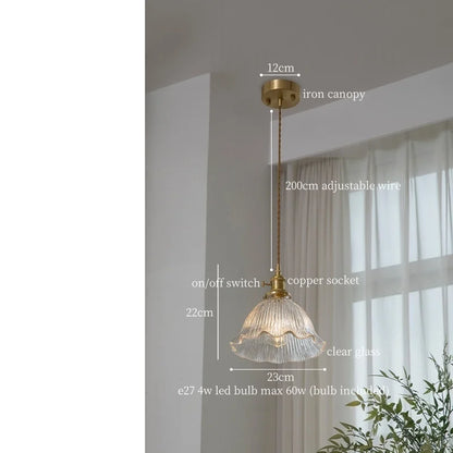 DecorBites™ Clear Glass LED Pendant Light for Bedside Living Dining Decor
