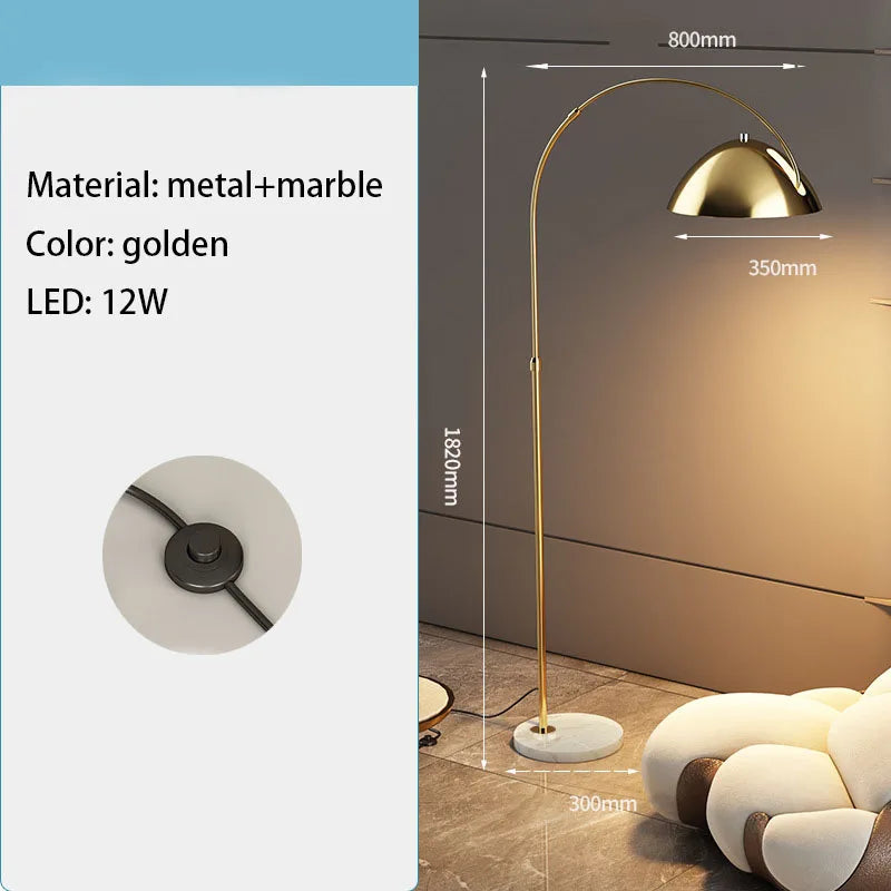 Decorbites™ LED Stehleuchte Gold Schwarz Metall Minimalistisch Modern Wohnzimmer Lampe