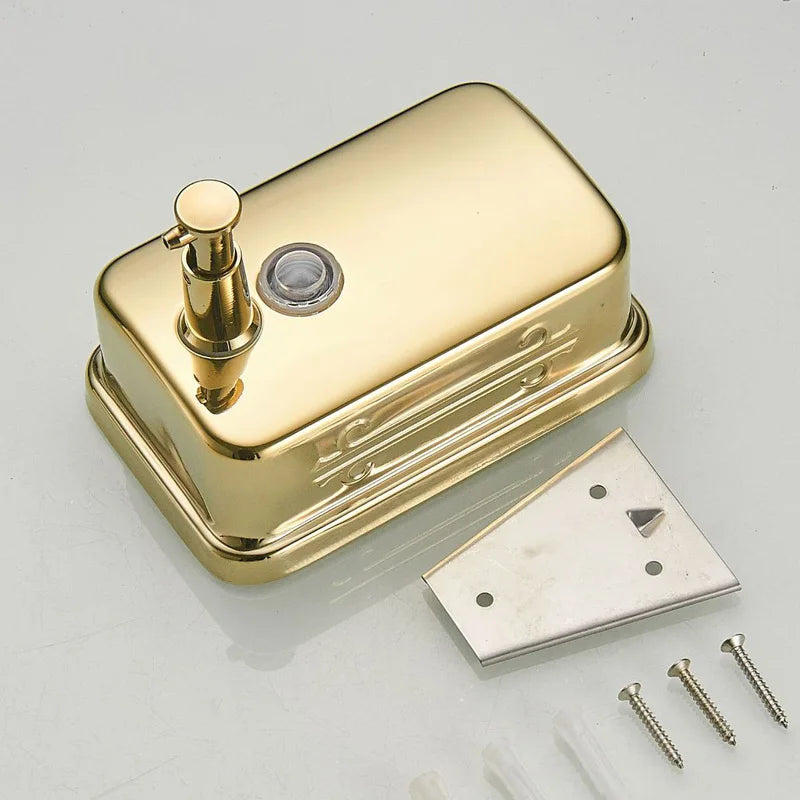 Dispensador de jabón de ducha de pared DecorBites™ de acero inoxidable dorado