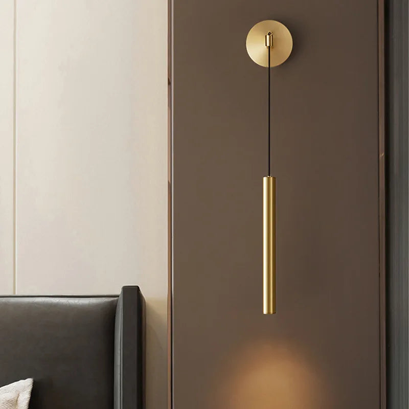 DecorBites™ Height-Adjustable Copper LED Wall Lamp: Luxurious Warm Atmosphere for Bedside, Foyer, Hotel