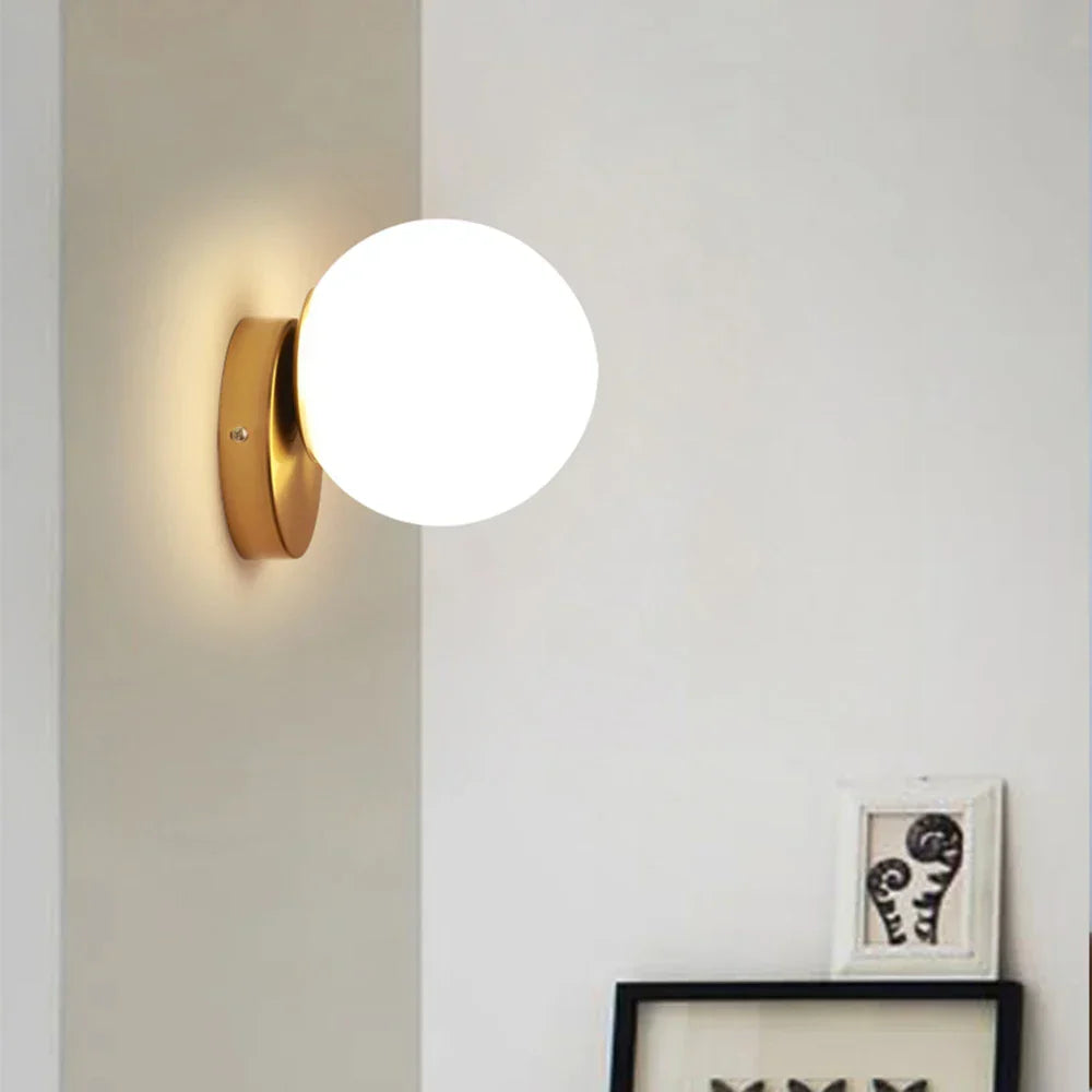 DecorBites™ Glass Ball Wall Lamp: Modern Nordic Design for Bedroom, Living Room, Study & Aisle