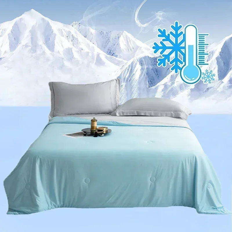 Decobites Silky Cool Double-Sided Summer Blanket for Beds - Lightweight Comforter for Hot Nights