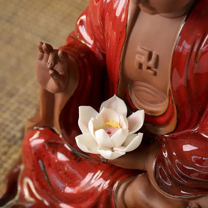 DecorBites™ Ceramic Sakyamuni Buddha Statue 24cm - Chinese Style Decorative Ornament