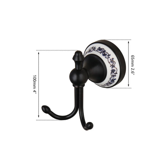 DecorBites™ Black Stainless Steel Wall Mounted Bathroom Towel Hook Robe Coat Hanger