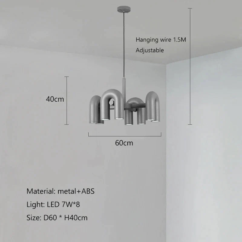 DecorBites™ LED Macaron Pendant Chandelier - Modern U Shape Hanging Lamp