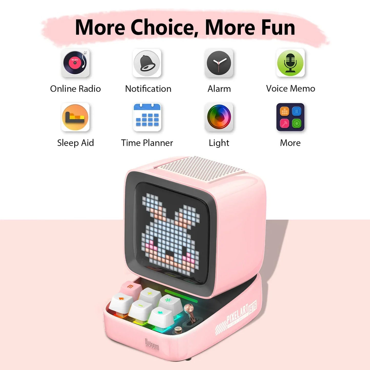 DecorBites™ Ditoo-Pro Retro Pixel Art Speaker Alarm Clock LED Display Home Decoration