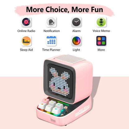 DecorBites™ Ditoo-Pro Bluetooth Speaker Retro Pixel Art Alarm Clock LED Display Board