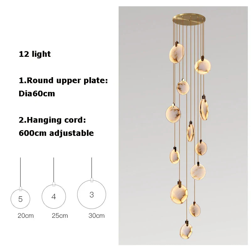 DecorBites™ LED Marble Gold Chandelier for Living Room, 2025 Trend Lustre Lighting
