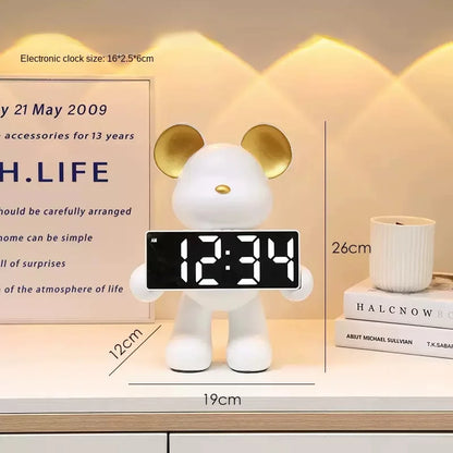 DecorBites™ Elegant Bear Clock Ornament for Home Decor and Living Room Craftmanship