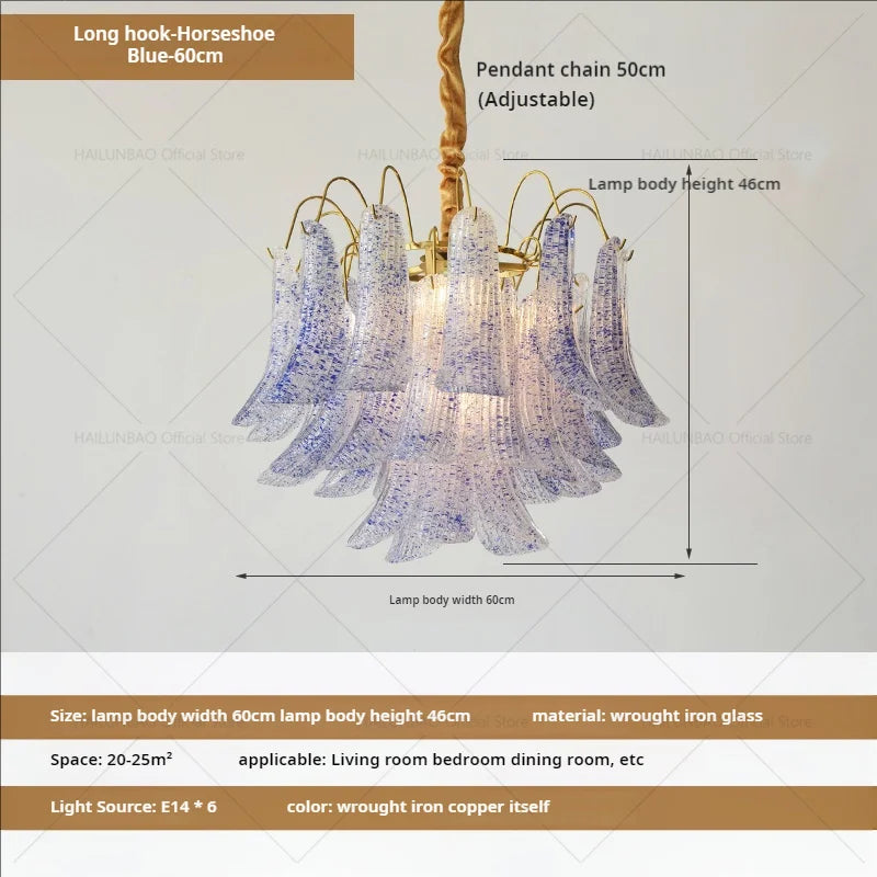 DecorBites™ Crystal Chandelier: French Light Luxury Retro Color Living Room Villa Dining Room Lamps