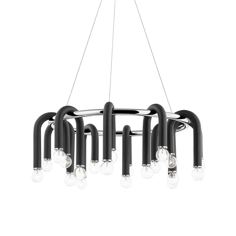 DecorBites™ LED Tube Chandelier Lighting High Ceiling Lustre Hanging Lamps for Home Deco