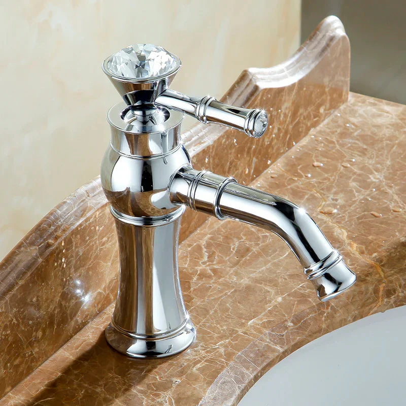DecorBites™ Gold Brass Single Handle Bathroom Mixer Taps for Counter top Basin