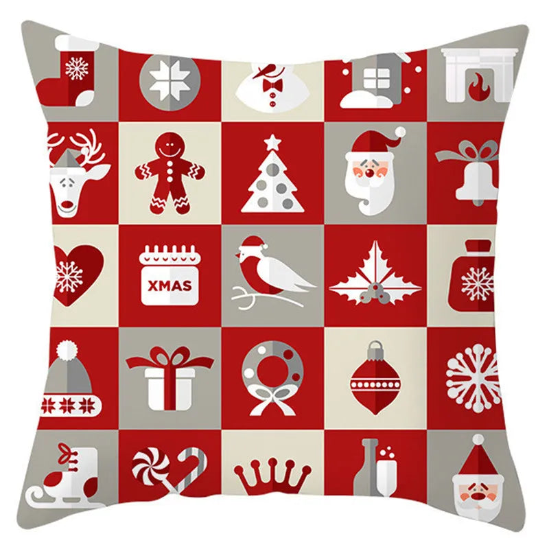DecorBites™ Christmas Santa Claus Snowflake Pillow Cover 18x18inch