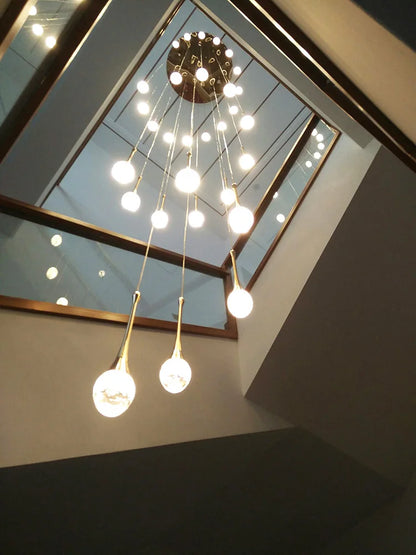 DecorBites™ Crystal Chandelier: Modern LED Water Droplet Staircase Light