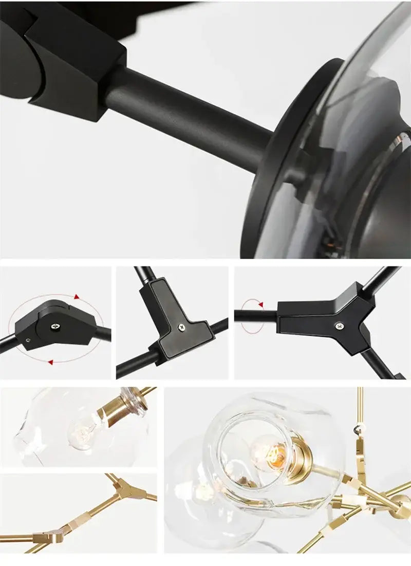 DecorBites™ Contemporary Glass Bubble Chandelier for Living Room