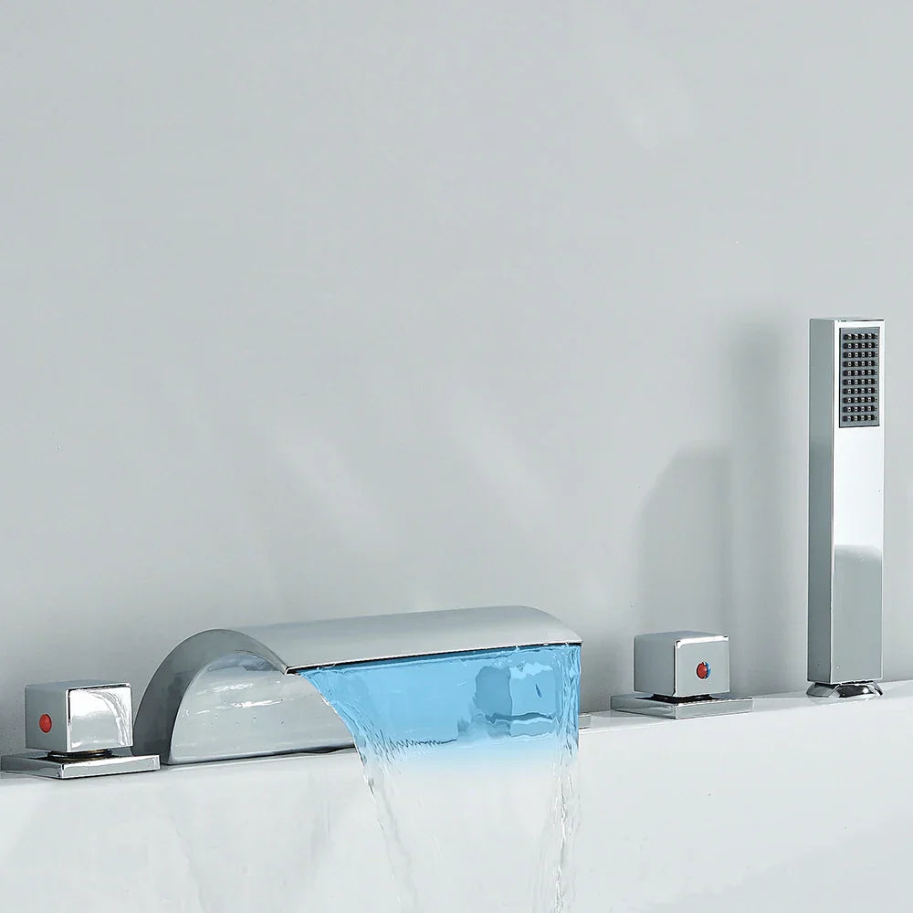 DecorBites™ Black Waterfall LED Bathtub Faucet Set