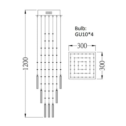 DecorBites™ Crystal Ceiling Chandelier Modern Living Room Lighting Fixture Loft Staircase Lustre