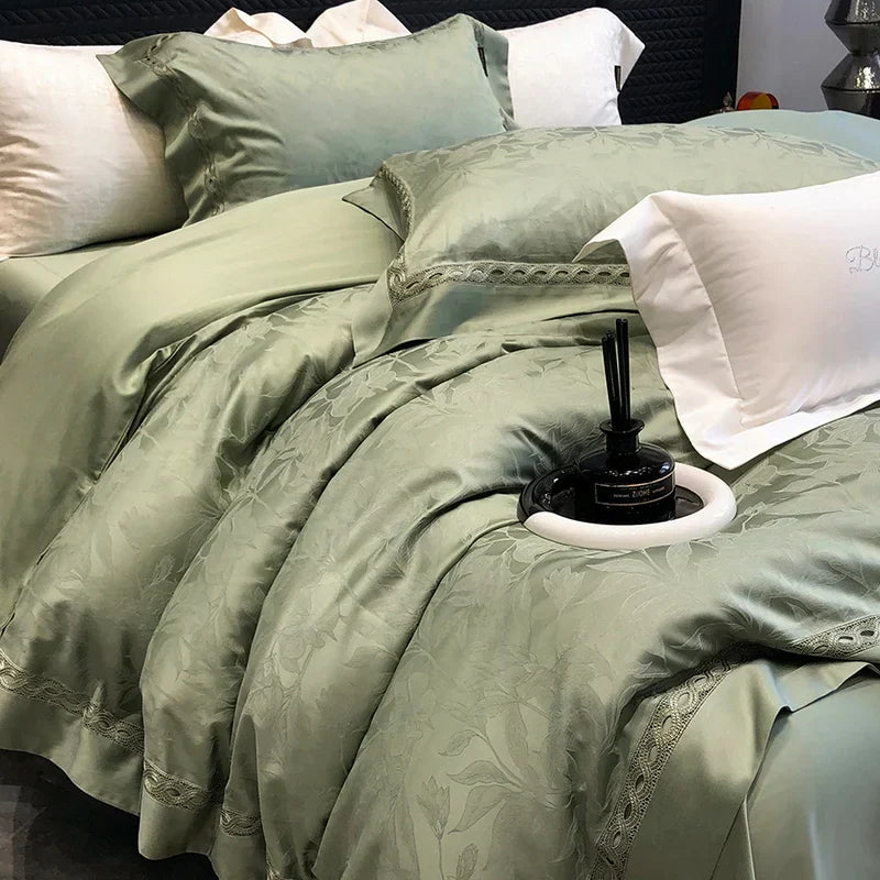 DecorBites™ 1000TC Lyocell Cotton Jacquard Luxury Bedding Set with Soft Silky Feel