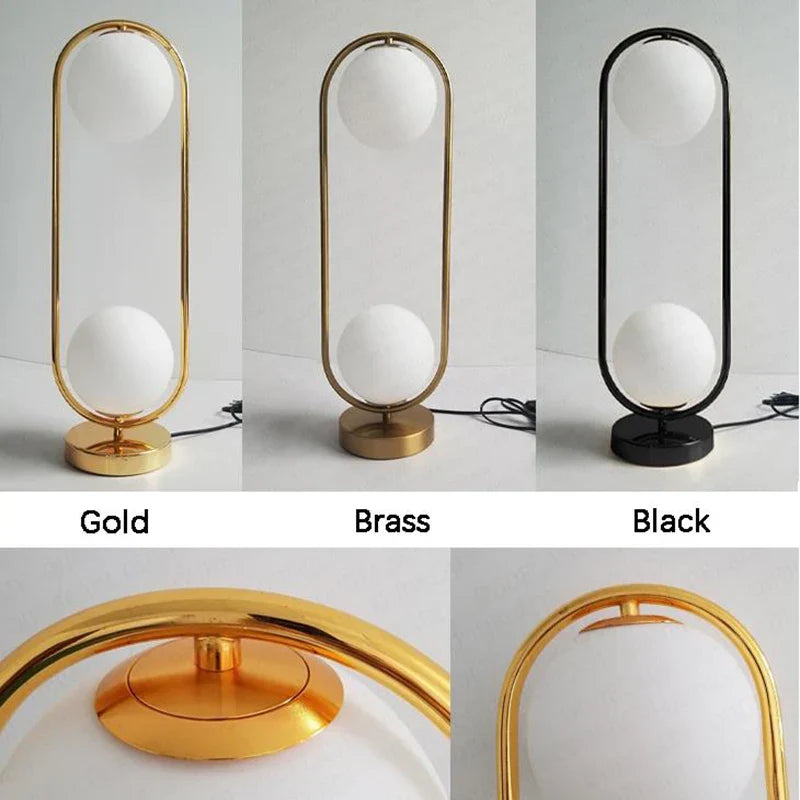 DecorBites™ Golden Body Glass LED Desk Lamp - Modern Nordic Art Deco Design