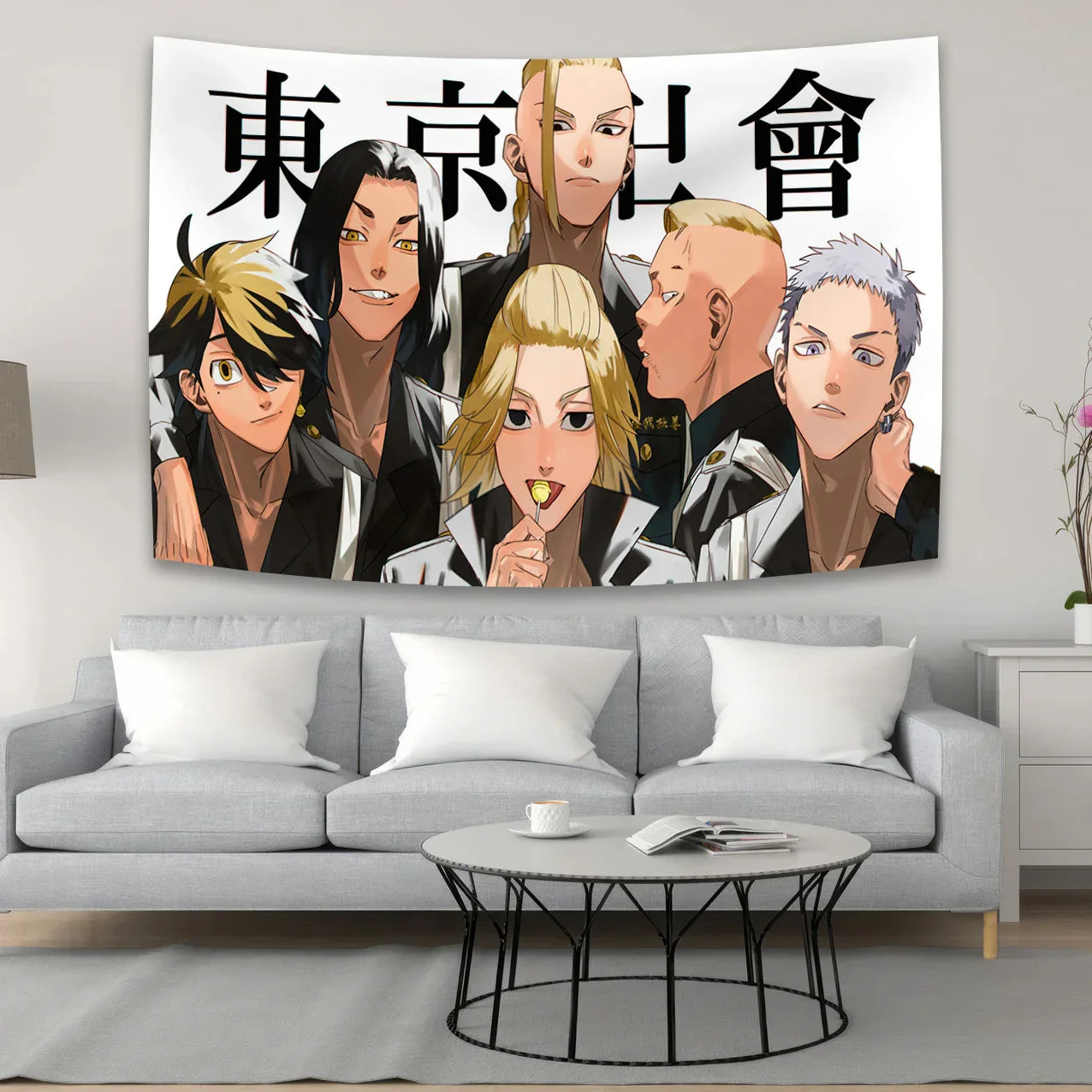 Tokyo Avengers Tapestry Wall Art by Decobites: Kawaii Anime Room Decoration