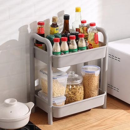 DecorBites™ Kitchen Storage Cart Rolling Utility Organizer Rack Shelf Trolley Cart