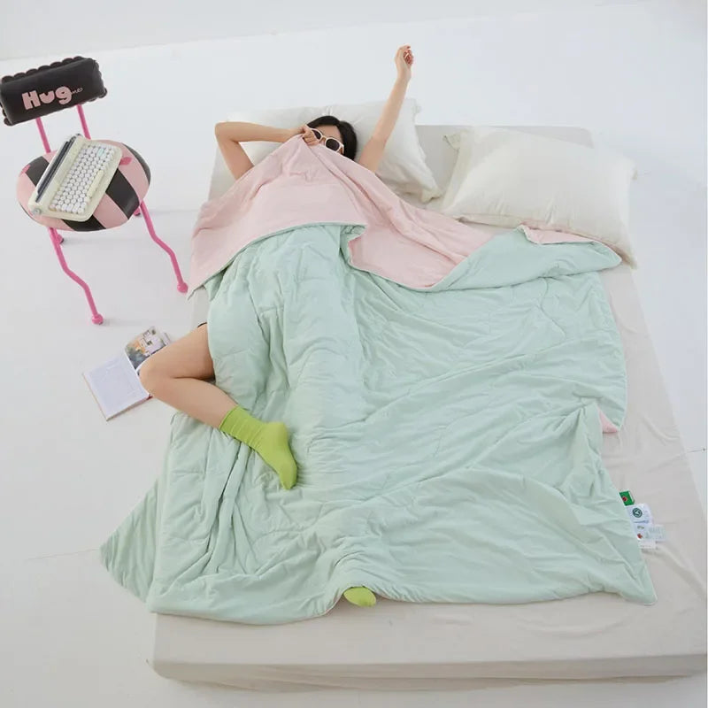 DecorBites™ Green Summer Cooling Comforter for Single Beds