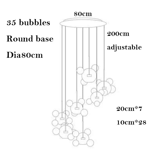 DecorBites™ Bubble Ball Pendant Light: Golden Iron Glass Lamp for Kitchen Island, LED Fixtures