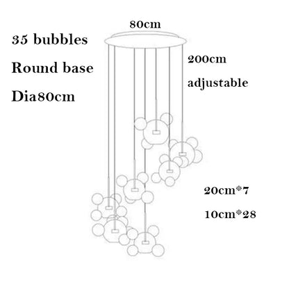 DecorBites™ Bubble Ball Pendant Light: Golden Iron Glass Lamp for Kitchen Island, LED Fixtures