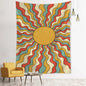 Colorful Sun Hippie Tapestry Wall Hanging by Decobites - Boho Chic Home Decor