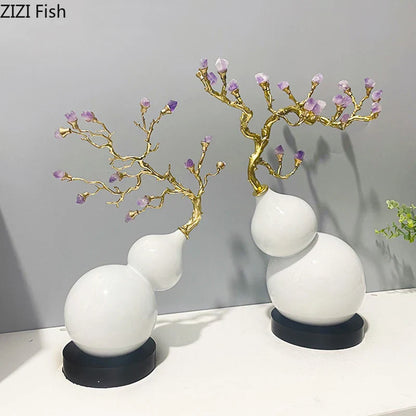 DecorBites™ Gold Gourd Branches Luxury Ornaments Feng Shui Home Decor Crafts