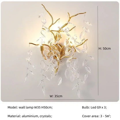 DecorBites™ Crystal Branch Pendant Light Chandelier Luxe LED Gold Droplight