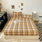 Decobites Plaid Style Fitted Sheet - Skin-friendly Elastic Bedsheet for Kids' Room