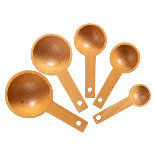 DecorBites™ Beech Wood Tablespoon Coffee Scoop for Beans, Powder, Spices
