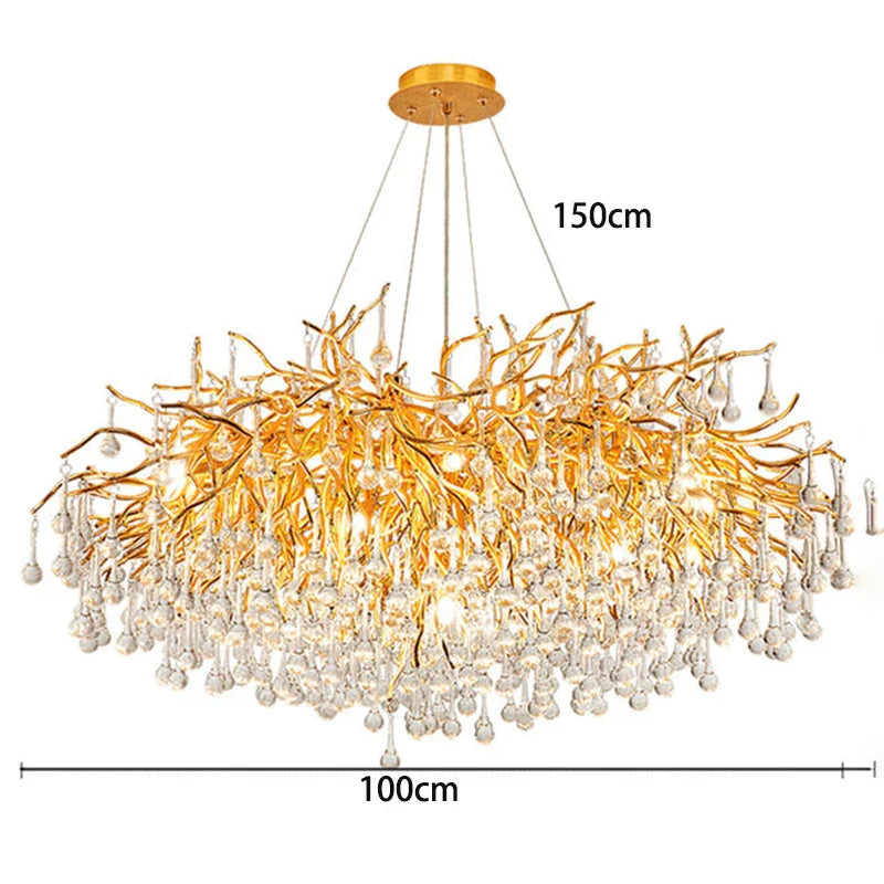 Gold Geometric LED Pendant 180cm Length