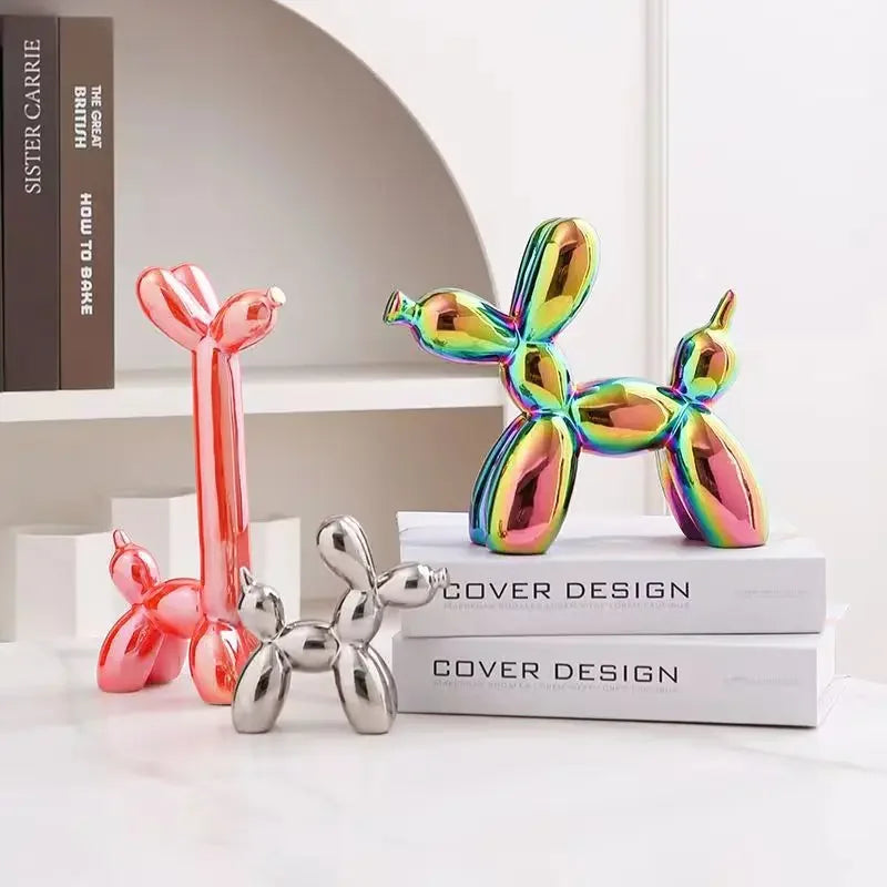 DecorBites™ Abstract Ceramic Balloon Dog Sculpture for Home Office Décor