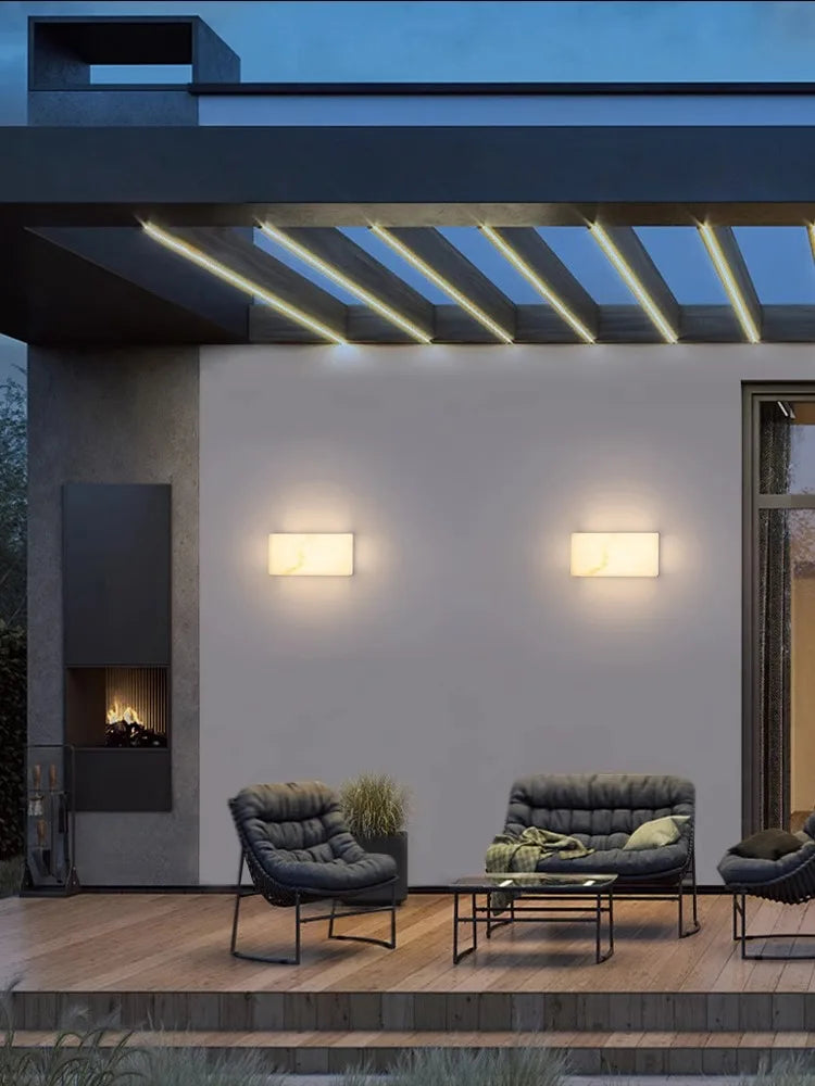 DecorBites™ Art Deco Marble Cube LED Wall Light