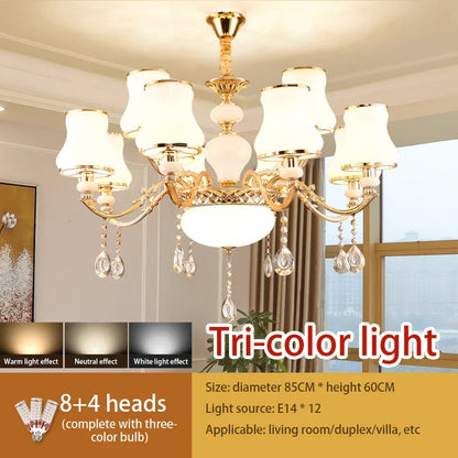 Lámpara colgante LED de cristal DecorBites™: Iluminación elegante y moderna para el salón de estilo europeo.