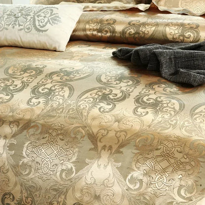 Decobites Luxury Jacquard King Size Bedding Set: European-Inspired Elegance for Queen & Double Beds