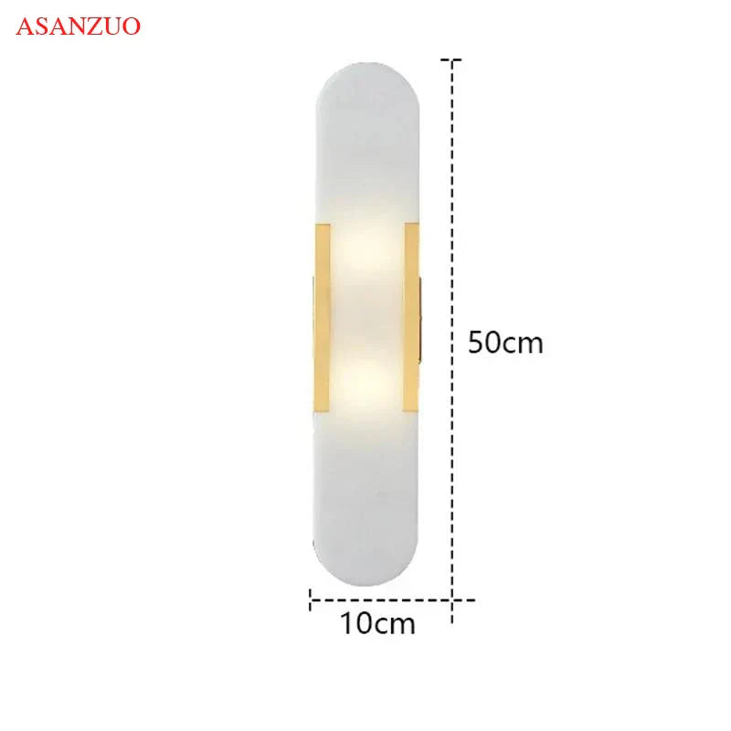 DecorBites™ Jade Stone Wall Sconce Light Fixtures for Bedroom Living Room Hotel Decor