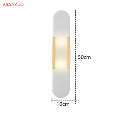 DecorBites™ Jade Stone Wall Sconce Light Fixtures for Bedroom Living Room Hotel Decor