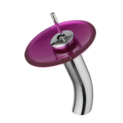 DecorBites™ Glass Rocker Handle Basin Faucet, Waterfall Mixer Taps, Chrome Finish