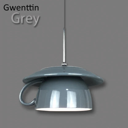 DecorBites™ Ceramic Cup Pendant Light: Stylish LED Hanging Lamp for Home Decor and Kitchen