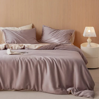 DecorBites™ 60S Rayon Silk Bedding Set | Solid Color | Summer Cooling | Twin-King